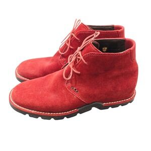 Cole Haan Waterproof Suede Chukka Boots 9.5B Red Smart Casual‎ Preppy Heritage